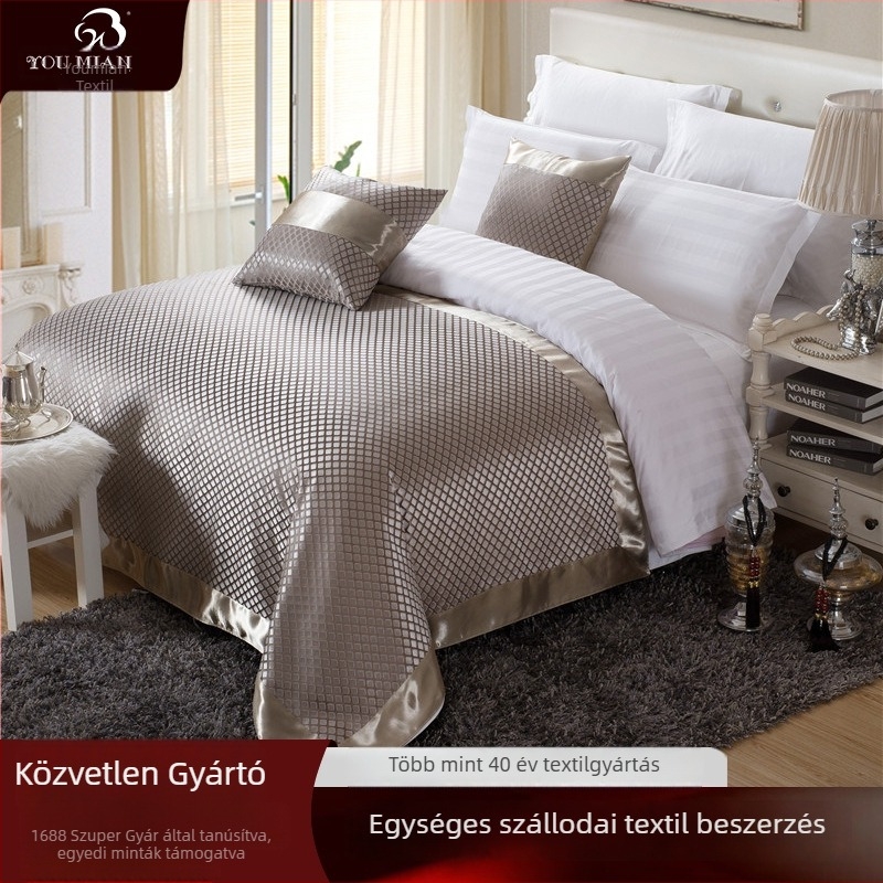 Hotel ágyneműkészlet poliészter-pamut keverékből, virágos minta, modern minimalist stílus, Excellent Cotton márka, minőség: minősített termék