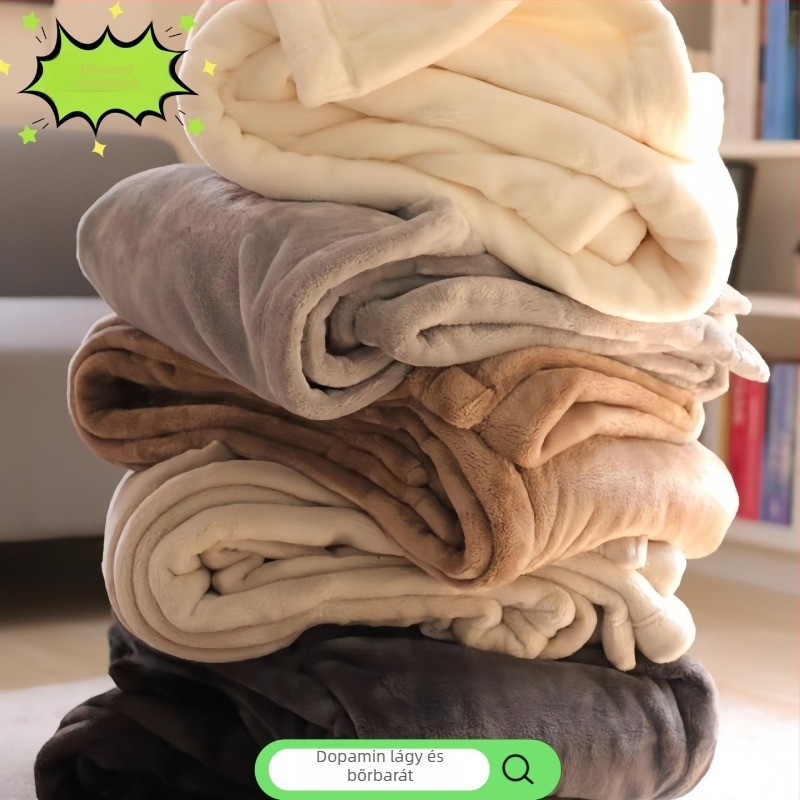 Flanel takaró, vastag tavasz- és őszi szezonokra, mintás növényekkel, alkalmas egyszemélyes és kétszemélyes ágyhoz, 180–190 g/m², egyszerű és modern stílus