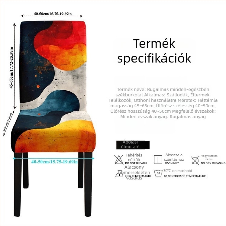 Székfedő poliészterből, geometriai mintával, modern minimalist stílus, kopásálló és porálló