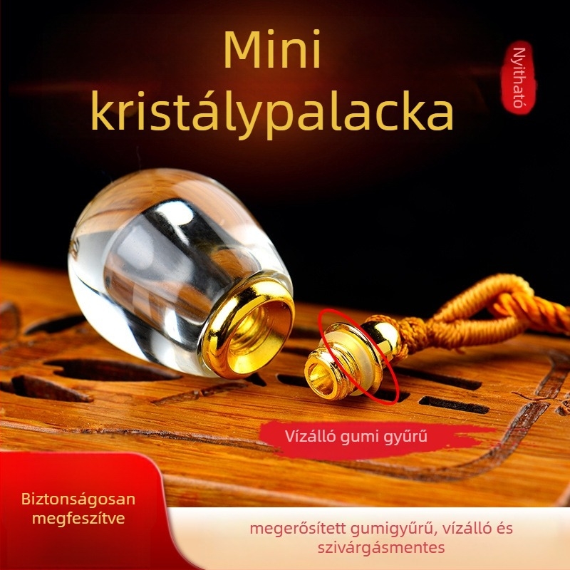 Nyaklánc üreges üvegmedállal, nyitható kristályüveg tároló — kézzel készült, márka Ruirui, modell 3283093