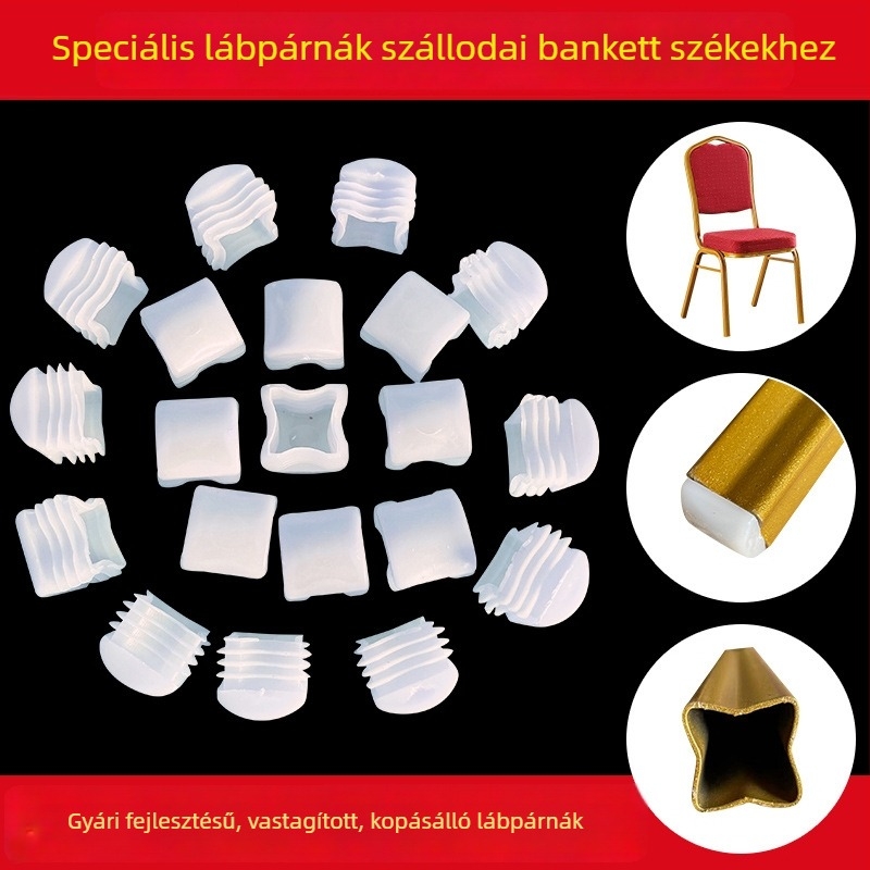 Hotel szék lábvédő párna, 25 cm négyzet, szilva virág alakú belső dugóval, VIP és bankett székekhez