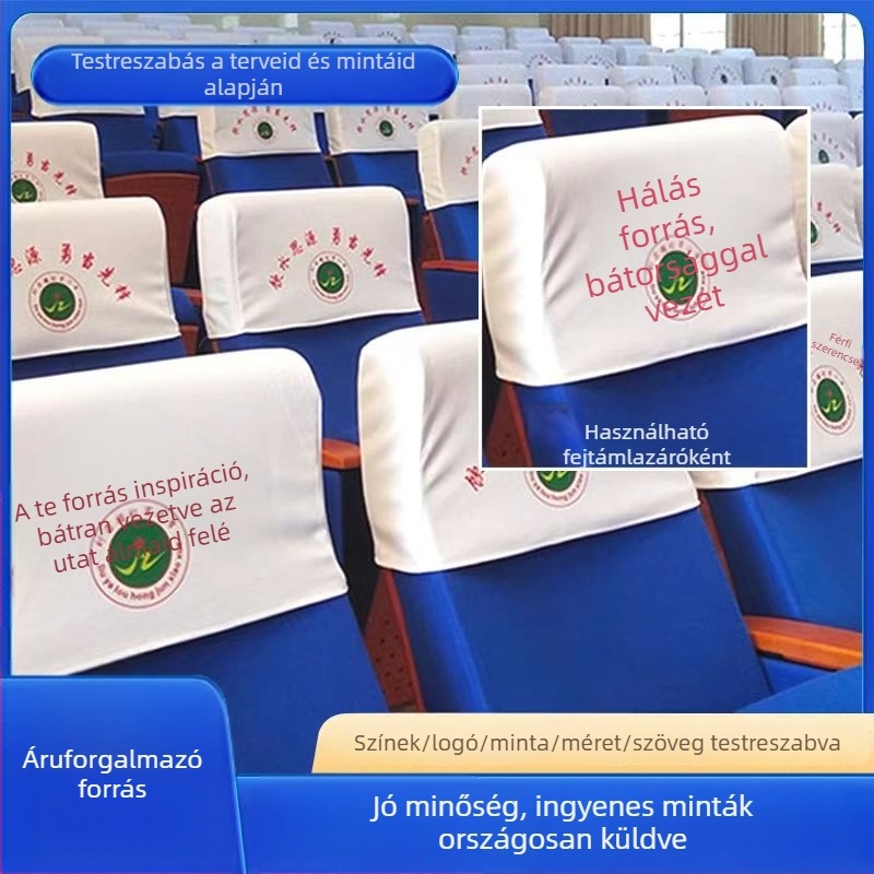 Mozis, iskolai és konferenciatermi szék háttámla huzat készlet – poliészter, spandex anyag, könnyű luxus stílus, téglalap alakú