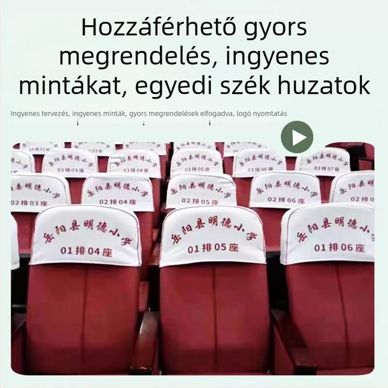 Mozis, iskolai és konferenciatermi szék háttámla huzat készlet – poliészter, spandex anyag, könnyű luxus stílus, téglalap alakú