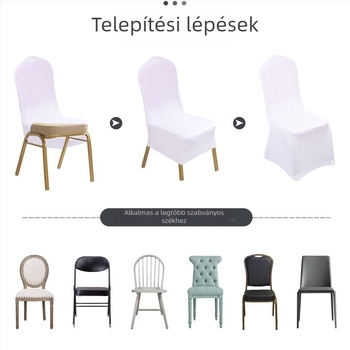 Székfedő – Vastagodott elasztikus Oxford anyag; szállodai székekhez, bankettekhez és esküvőkhöz; univerzális éttermek és étkezőszékek számára. Anyag: 95% poliészter + 5% spandex; Kategória: Székfedő; Stílus: Szállodai; Doboz: 80 darab/doboz