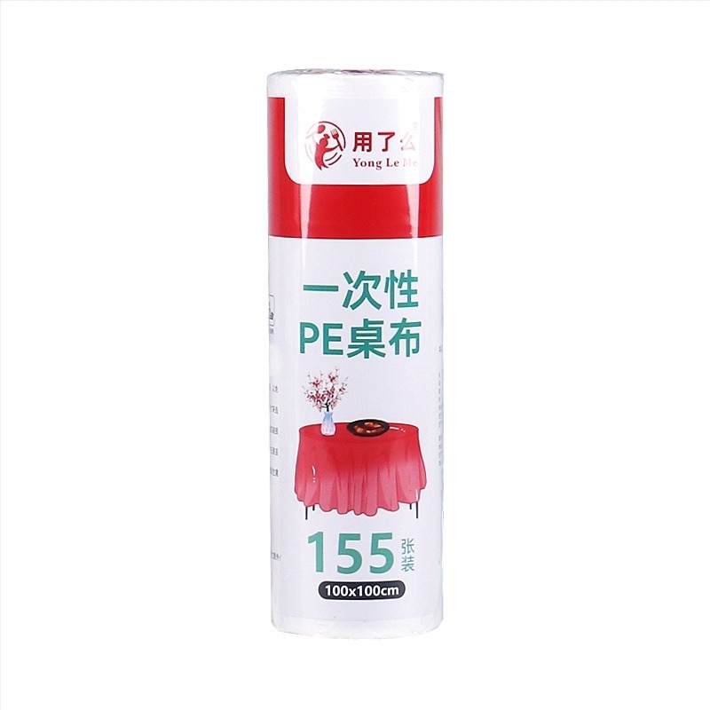 Egyszer használatos műanyag asztalterítő, vízálló és olajálló, vastagított, négyszög/téglalap alakú, szállodák és éttermek számára.