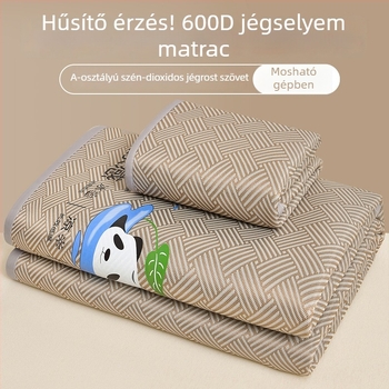 Három darabos ágymatrac alátét készlet — viszkóz rost, jég-selyem érzet, összecsukható, nyomtatott szövet