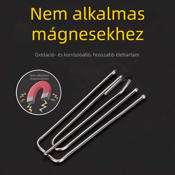 Rozsdamentes acél függönyhorgok, négyágú kialakítás, klipszek és csatok