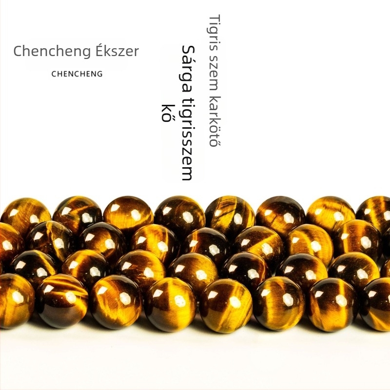 Tiger's Eye bár gyöngyösor, polírozott és buffolt, Chencheng Jewelry, 2025 őszi kiadás, stílus Fashion OL