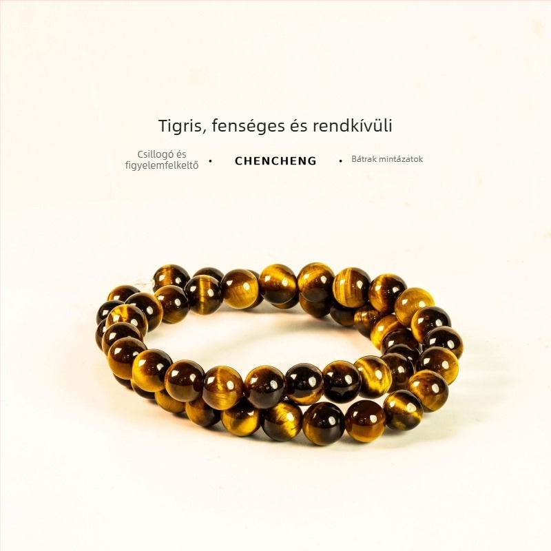 Tiger's Eye bár gyöngyösor, polírozott és buffolt, Chencheng Jewelry, 2025 őszi kiadás, stílus Fashion OL