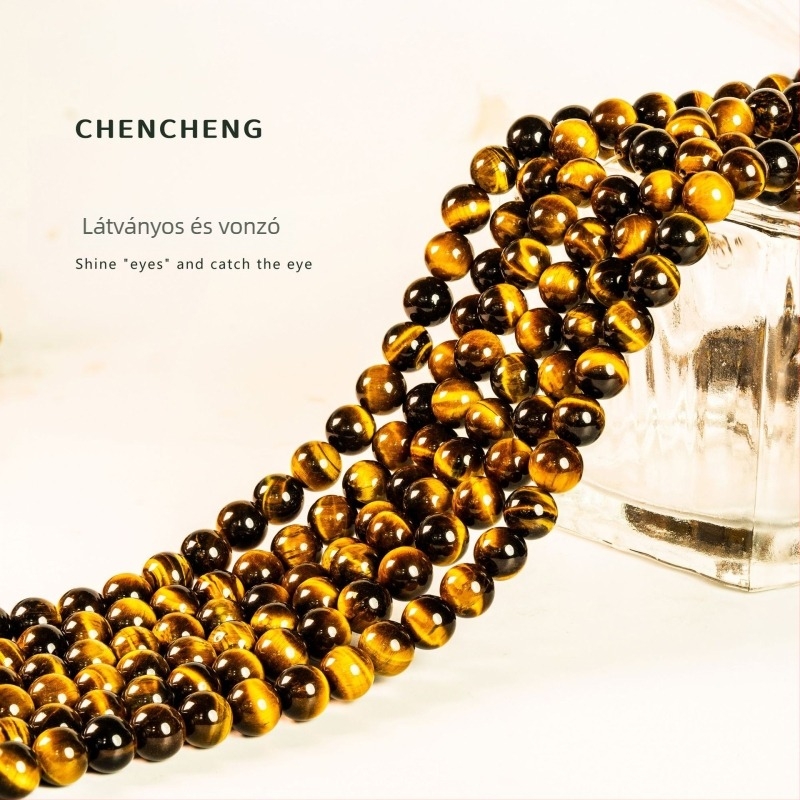 Tiger's Eye bár gyöngyösor, polírozott és buffolt, Chencheng Jewelry, 2025 őszi kiadás, stílus Fashion OL