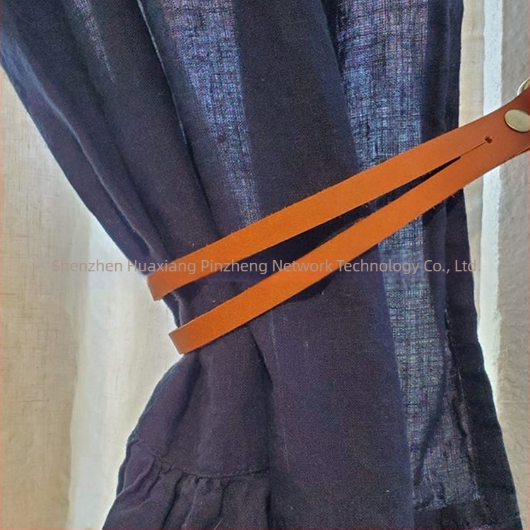 Bőr függönykötők – modern minimalista stílus, logó forró bélyegzéssel