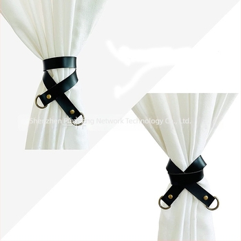 Bőr függönykötők, modern minimalist stílus, forró lenyomat logó, egyszalagos csomagolás