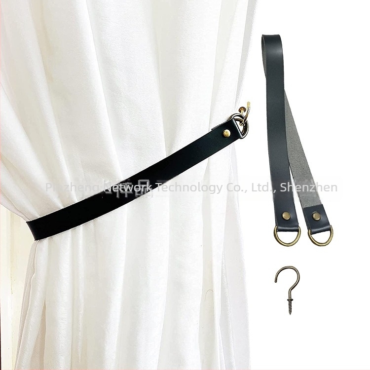 Bőr függönykötők, modern minimalist stílus, forró lenyomat logó, egyszalagos csomagolás