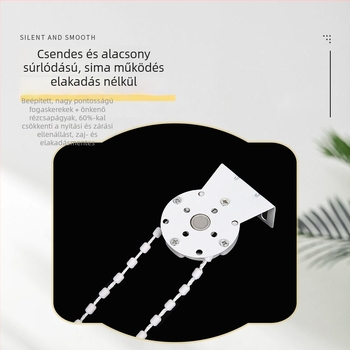 Ablakdekorációs kiegészítők: kézi függönyemelő vezérlő, roló kiegészítők, 8x8-as vastagodott vasfejű emelő és vastag gyöngyös kötél