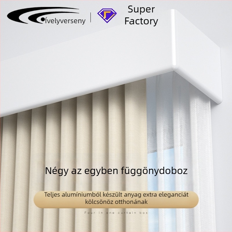 Integrált felső sínnel rendelkező függönytok, alumíniumötvözetből, modell 2000, márka Overtaking on Curve, stílus modern minimalizmus