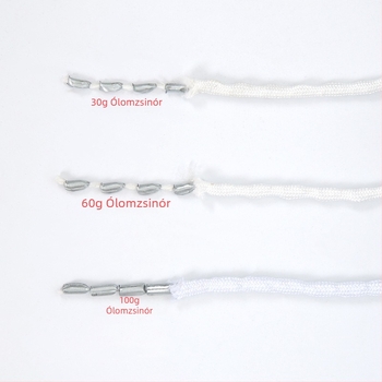 Függöny súlyvonal (30 g/60 g/100 g), ötvözet, fehér, 30 m hosszú