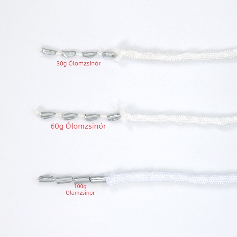 Függöny súlyvonal (30 g/60 g/100 g), ötvözet, fehér, 30 m hosszú