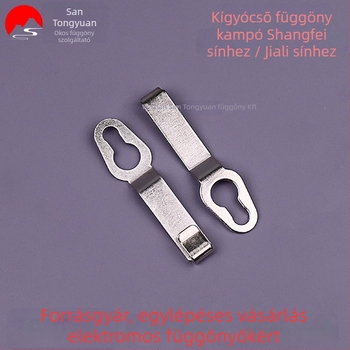 Kígyófüggöny kampó, rozsdamentes acél, kompatibil a Shang Fei Orbit/Gloria Orbit sínnel, modern minimalist stílus