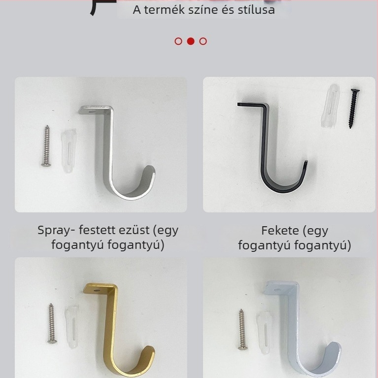 Függönyrúdtartó, Modell 25, Vas, Felső szerelés, Függönyökhöz, Modern Minimalista stílus