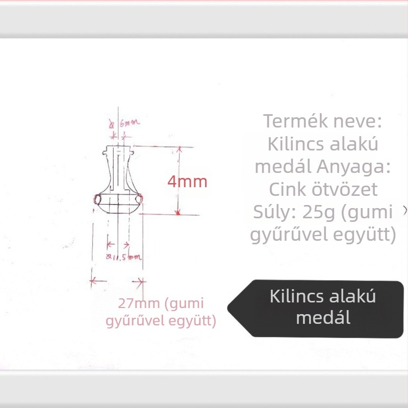 Kéz formájú medál, cinkötvözetből