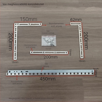 Rozsdamentes acélból készült balkonfüggöny-vezető, teleszkópos átívelő tartó, kompatibilis négyszögletes és ívelt sínekkel