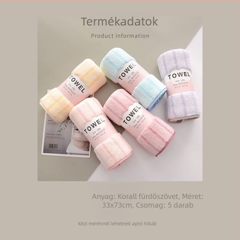 Happy Prince korallflísz arc törölköző, 150D jacquard, vágott bolyhos felület, spirál szálak, 50–80 g, puha és nedvszívó, nem szálképződik