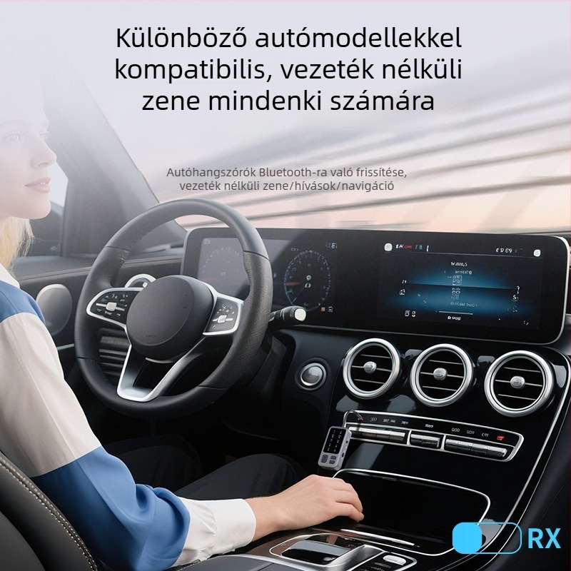 AUX Bluetooth vevő- és adóegység, modell M3, Bluetooth 5.4, AUX interfész, plug-and-play