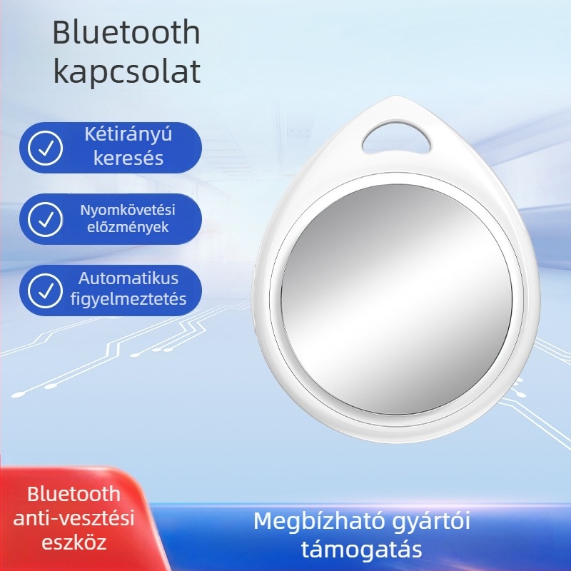 Bluetooth-lokátor értéktárgyakhoz – 8 g, műanyag ház, gombos elem, iOS-kompatibilis