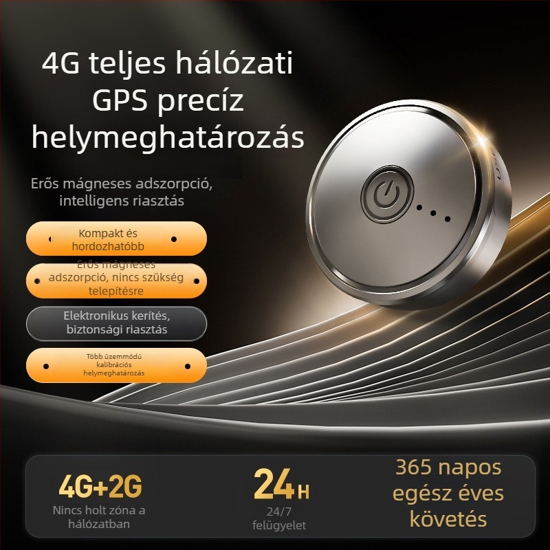 Kör alakú autós GPS nyomkövető 4G Beidou, mágneses rögzítés, telepítés nélkül, többfunkciós