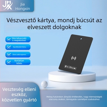 Ultra vékony kártya-nyomkövető készülék GPS-szel, vezeték nélküli töltéssel, vízálló kivitel, kompatibil iOS-sel, Androiddal és HarmonyOS-sel, 120 mAh akkumulátor