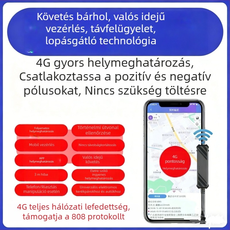 4G GPS-nyomkövető autókhoz, motorokhoz és elektromos járművekhez Beidou-val, intelligens flottamenedzsment, adatmennyiség nélkül