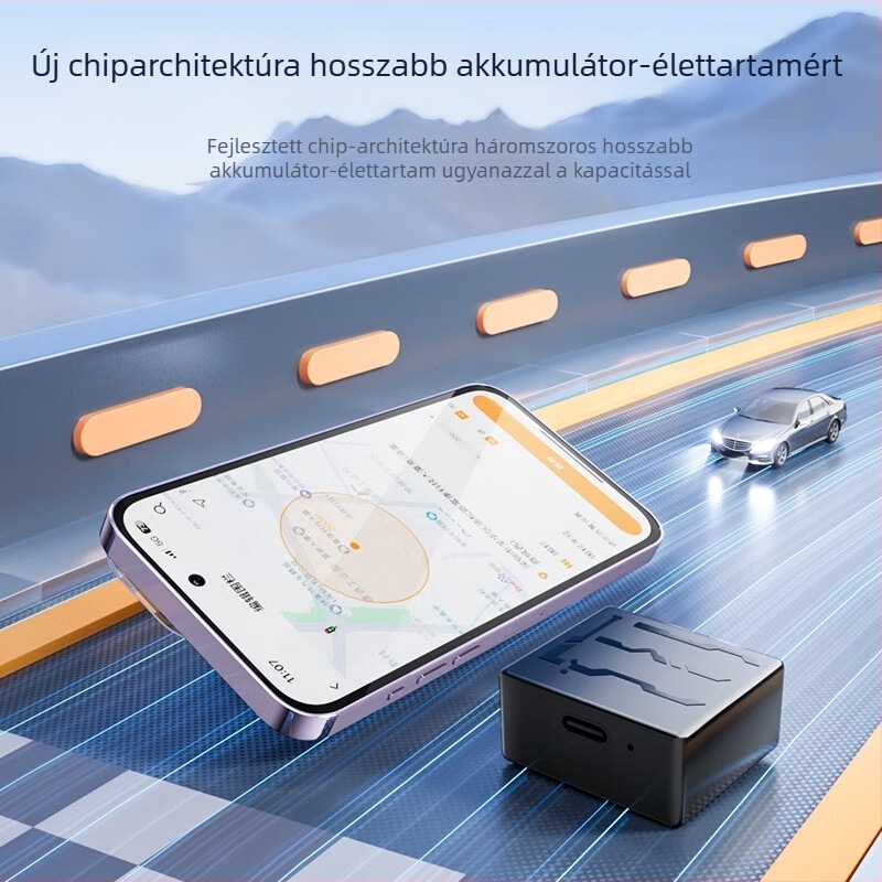 Autó GPS nyomkövető BeiDou navigációval (pontosság 5m; memória 1024MB; üzemidő 720h; riasztási módok: rezgés, áramkimaradás, SOS, geofence, túl gyorsítás; Baidu és Amap térképek)