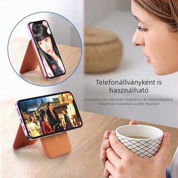 Mágneses kártyatartó lokátor, 50 m hatótáv, 120 mAh akkumulátor, USB-C töltés, iOS-kompatibilis, mágneses telefon- és kártyatartó