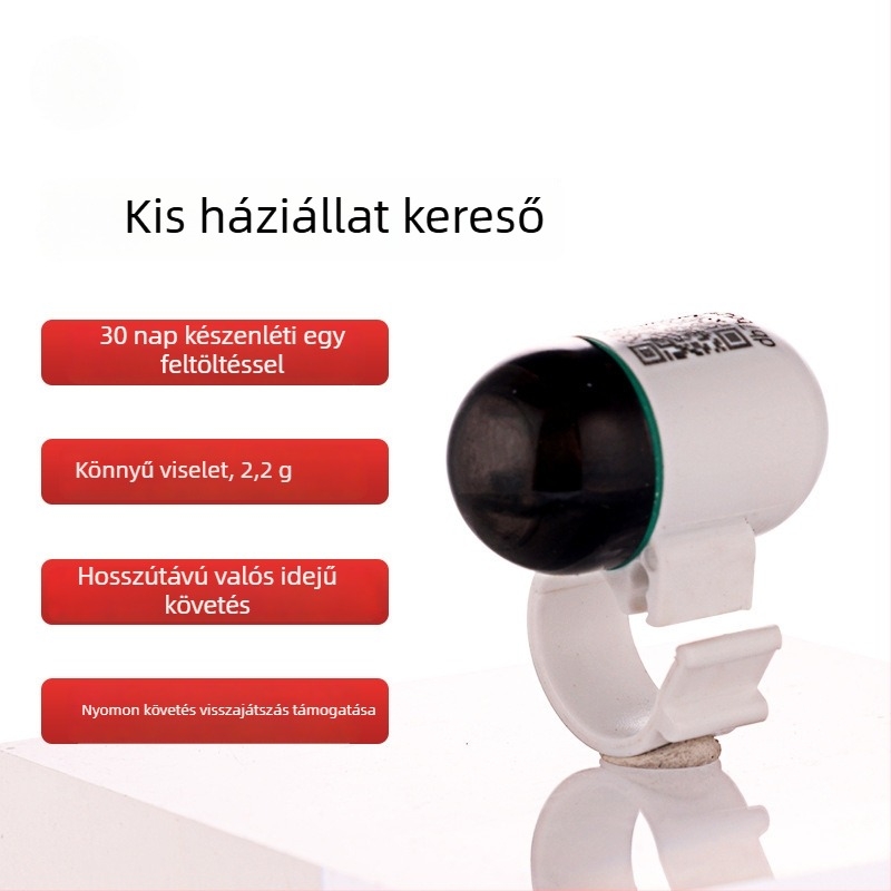 Kis háziállat nyomkövető GPS-szel, elvesztés elleni, 200 m hatótávolság, iOS-kompatibil
