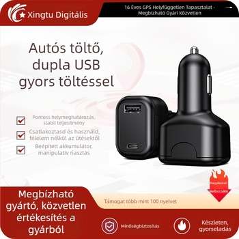 Beidou GPS jármű helymeghatározó, telepítés nélkül, kettős USB gyors töltés, beépített antenna, GPS pontosság 1-10 m