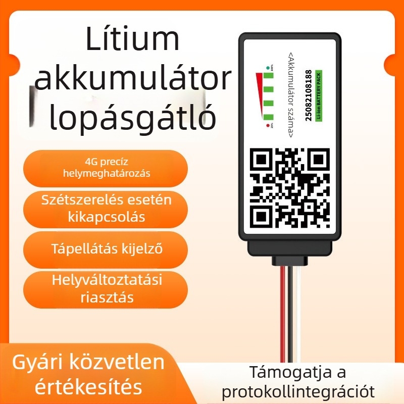 4G GPS nyomkövető elektromos járműhöz akkumulátor-szint kijelzővel és manipuláció elleni védelemmel