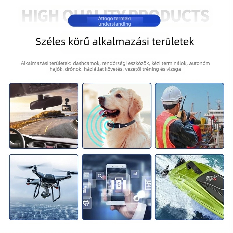 Viselhető személyi helymeghatározó — 4G kapcsolódás; GPS pontosság 1 m; riasztások: rezgés, áramellátás kimaradása, SOS, mobilriasztás, kerítés; IP68 vízálló; akkumulátor üzemidő 20 óra