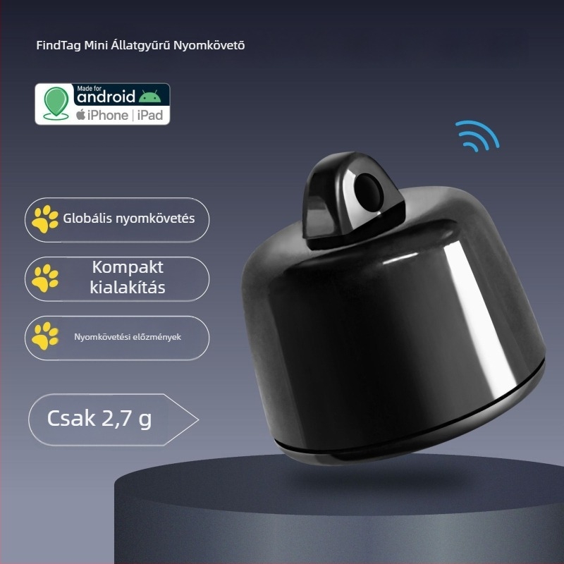GPS-nyomkövető P-23 Android és iOS-hez: történet-alapú követés, GPS pozicionálás, nyakörv vagy karkötő viselés, egy kattintásos navigáció.