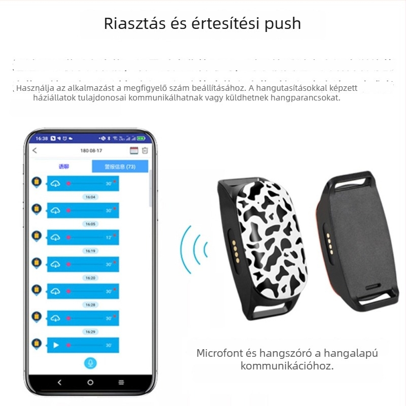 Állatnyomkövető – mini nyakörv dizájn, vízálló, valós idejű monitorozás, lokátor, ABS tok