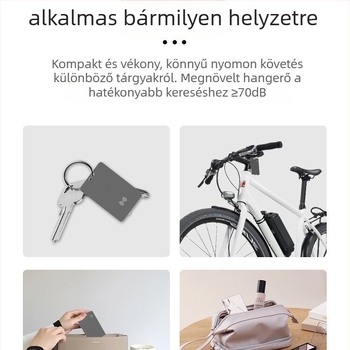 Find My Pénztárca Kártya – Anti-eltűnés Lokátor NFC és Vezeték nélküli Töltés (iOS kompatibilitás, NFC, vezeték nélküli töltés, tömeg 10 g)