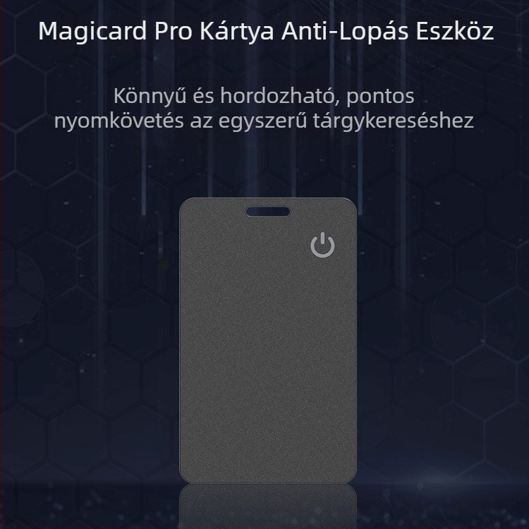 Find My Pénztárca Kártya – Anti-eltűnés Lokátor NFC és Vezeték nélküli Töltés (iOS kompatibilitás, NFC, vezeték nélküli töltés, tömeg 10 g)