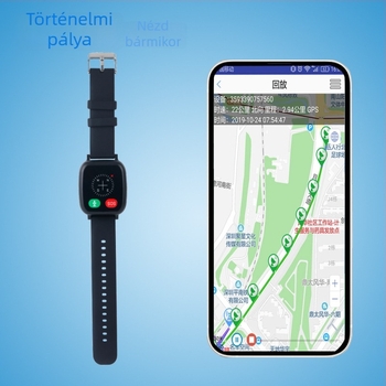 G52 GPS okosóra időseknek, GPS-pontosság 10 m, 96 órás üzemidő, IP67 vízálló, több riasztási mód