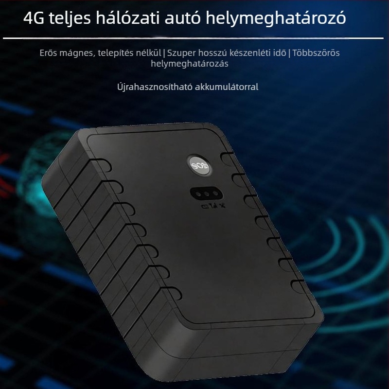 Mágneses GPS nyomkövető autóhoz, globális verzió, 4G telepítés nélkül, hosszú készenléti üzemmód, vízálló, pontosság 5-10 m
