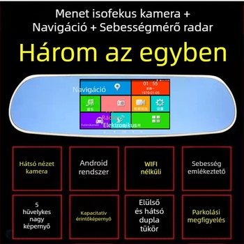 X6 kettős lencsés autós dash kamera, 170° széles látószög, ciklusfelvétel, támogatja TF kártyát 32GB-ig