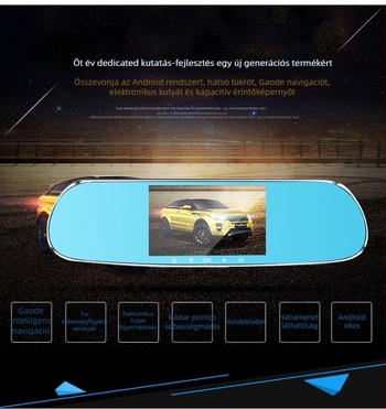 X6 kettős lencsés autós dash kamera, 170° széles látószög, ciklusfelvétel, támogatja TF kártyát 32GB-ig
