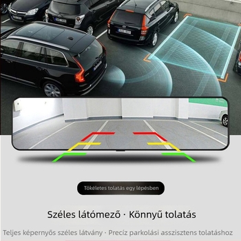 Új 12 hüvelykes autós dash cam kettős lencsével, éjszakai felvétel 2K/4K, Wi-Fi, GPS útvonal nyomkövetés, DVR