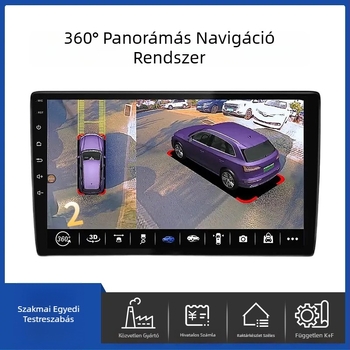 360° panoráma navigáció – mindenben-egyben autós DVR 1080p éjszakai látással, kétlencsés, 10 hüvelykes érintőképernyő, SONY225 chip