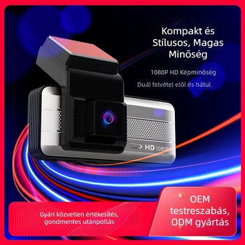 Dz 772 Autós tükörbe épített dash kamera éjszakai látással, kettős lencsével, 160° látószög, 12MP, TF-kártya 128GB-ig, szélvédőre rögzíthető, 12V tápegység