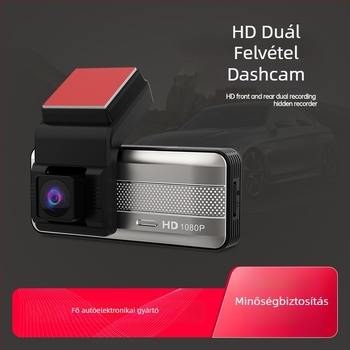 Dz 772 Autós tükörbe épített dash kamera éjszakai látással, kettős lencsével, 160° látószög, 12MP, TF-kártya 128GB-ig, szélvédőre rögzíthető, 12V tápegység
