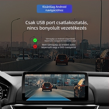AR Gaode valós idejű Androidos nagy képernyős navigáció, USB autós DVR, ADAS, kettőslencsés, 1080p